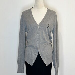 Diesel Gray Button Up Cotton Cardigan Size L